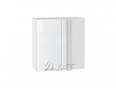 Шкаф верхний прямой угловой Валерия-М 700 Белый металлик / Белый