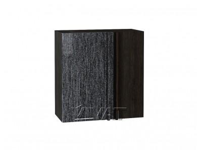 Шкаф верхний прямой угловой Валерия-М 690 Чёрный металлик дождь / Венге