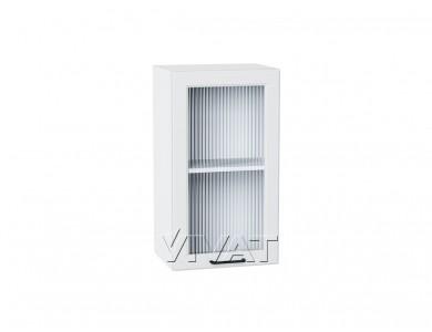 Шкаф верхний со стеклом Барселона 400 Белый / Белый