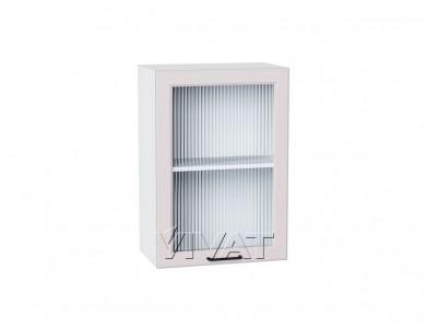 Шкаф верхний со стеклом Барселона 500 Кашемир / Белый