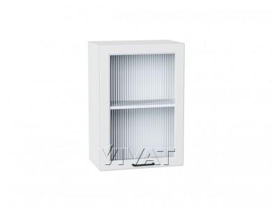 Шкаф верхний со стеклом Барселона 500 Белый / Белый