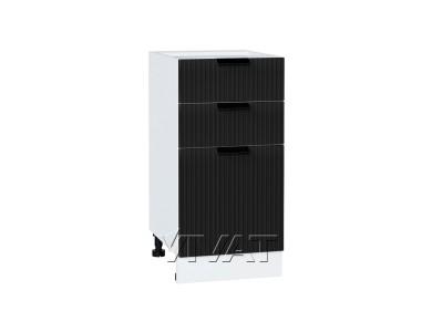 Шкаф нижний с 3-мя ящиками Евро Лайн 400 Антрацит / Белый
