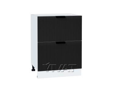 Шкаф нижний с 2-мя ящиками Евро Лайн 600 Антрацит / Белый