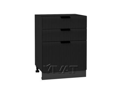 Шкаф нижний с 3-мя ящиками Евро Лайн 600 Антрацит / Graphite