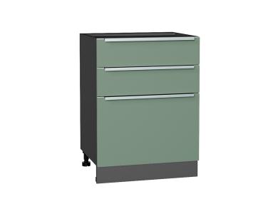 Шкаф нижний Фьюжн 600 с 3-мя ящиками Silky Mint / Graphite