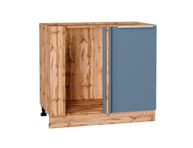 Шкаф нижний угловой Фьюжн 990М Silky Blue / Дуб Вотан