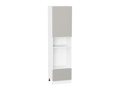Шкаф пенал под встраиваемую бытовую технику Фьюжн 600Н (для верхних шкафов 920) Silky Light Grey / Белый