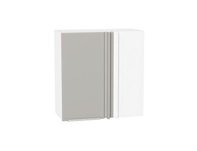 Шкаф верхний прямой угловой Фьюжн 700 Silky Light Grey / Белый