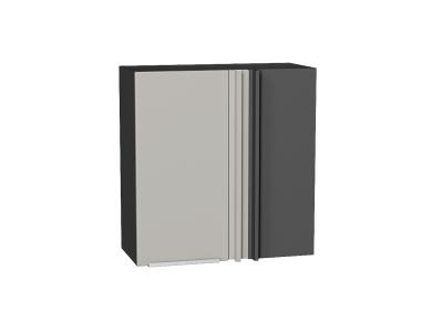 Шкаф верхний прямой угловой Фьюжн 700 Silky Light Grey / Graphite