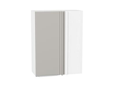 Шкаф верхний прямой угловой Фьюжн 700Н Silky Light Grey / Белый