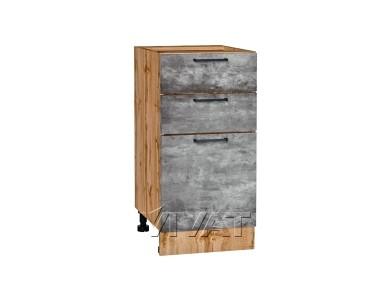 Шкаф нижний с 3-мя ящиками Флэт 400 Temple Stone 2S / Дуб Вотан