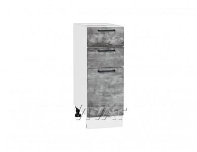 Шкаф нижний с 3-мя ящиками Флэт 300 Temple Stone 2S / Белый