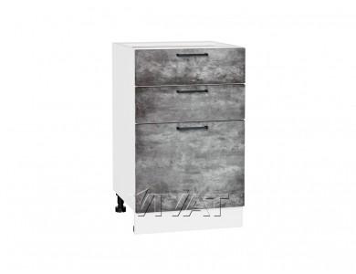 Шкаф нижний с 3-мя ящиками Флэт 500 Temple Stone 2S / Белый