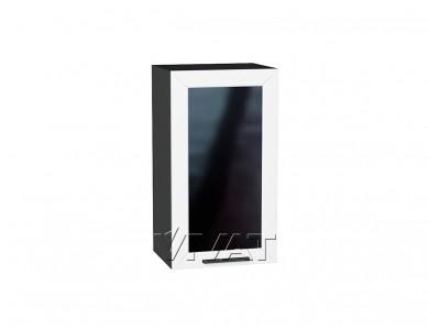 Шкаф верхний со стеклом Глетчер 400 Айленд Силк / Graphite