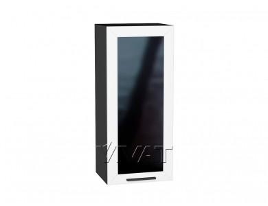 Шкаф верхний со стеклом Глетчер 400Н Айленд Силк / Graphite