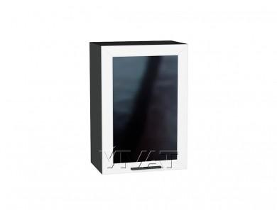 Шкаф верхний со стеклом Глетчер 500 Айленд Силк / Graphite