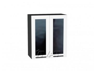 Шкаф верхний со стеклом Глетчер 600 Айленд Силк / Graphite