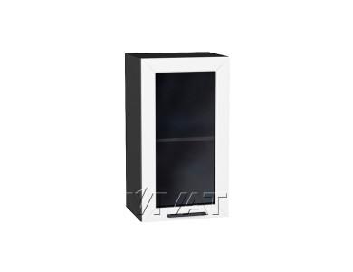 Шкаф верхний со стеклом Глетчер 400 Айленд Силк / Graphite
