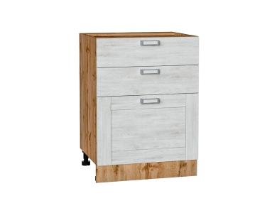 Шкаф нижний с 3-мя ящиками Лофт 600 Nordic Oak / Дуб Вотан