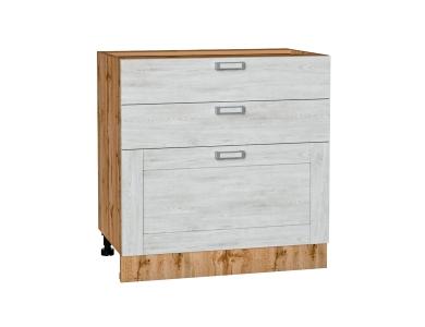 Шкаф нижний с 3-мя ящиками Лофт 800 Nordic Oak / Дуб Вотан