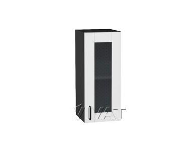 Шкаф верхний со стеклом Лофт 300 Super White / Graphite