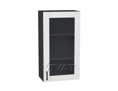 Шкаф верхний со стеклом Лофт 500Н Super White / Graphite