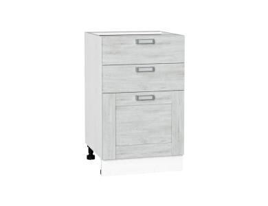 Шкаф нижний с 3-мя ящиками Лофт 500 Nordic Oak / Белый