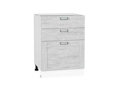 Шкаф нижний с 3-мя ящиками Лофт 600 Nordic Oak / Белый