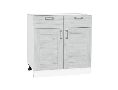 Шкаф нижний с 1 ящиком Лофт 800 Nordic Oak / Белый
