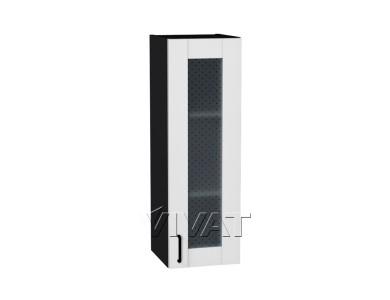 Шкаф верхний со стеклом Лофт 300Н Super White / Graphite