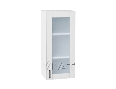 Шкаф верхний со стеклом Лофт 400Н Super White / Белый