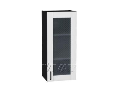 Шкаф верхний со стеклом Лофт 400Н Super White / Graphite