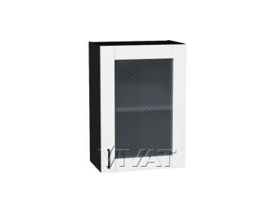Шкаф верхний со стеклом Лофт 500 Super White / Graphite