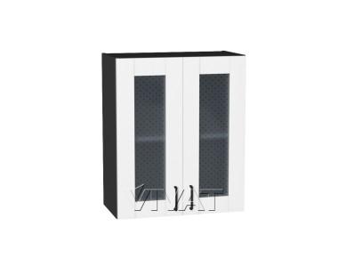 Шкаф верхний со стеклом Лофт 600 Super White / Graphite