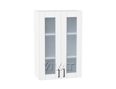 Шкаф верхний со стеклом Лофт 600Н Super White / Белый