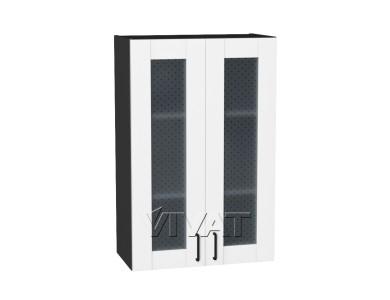 Шкаф верхний со стеклом Лофт 600Н Super White / Graphite