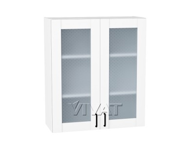 Шкаф верхний со стеклом Лофт 800Н Super White / Белый