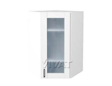 Шкаф верхний угловой со стеклом Лофт 590Н Super White / Белый