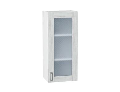 Шкаф верхний со стеклом Лофт 400Н Nordic Oak / Белый