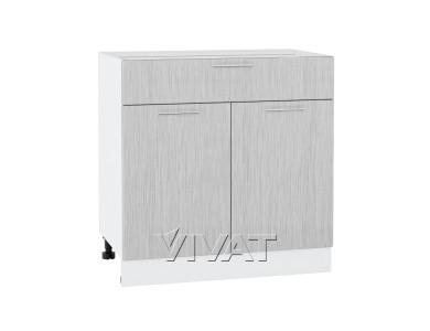 Шкаф нижний с 1 ящиком Валерия-М 800 Серый металлик дождь светлый / Белый