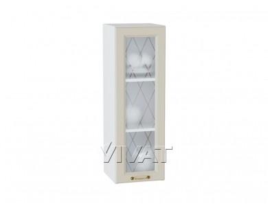 Шкаф верхний со стеклом Ницца 300Н Агат / Белый