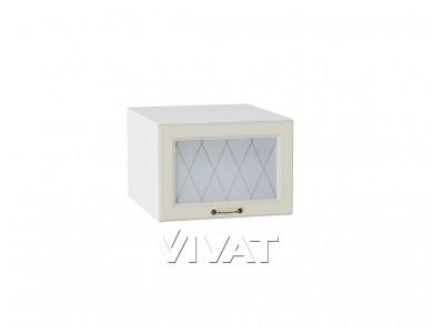 Шкаф верхний горизонтальный с увеличенной глубиной со стеклом Ницца 510 Агат / Белый