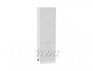 Шкаф пенал Валерия-М 600Н (для верхних шкафов 920) Серый металлик дождь светлый / Белый