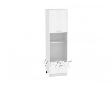 Шкаф пенал под встраиваемую бытовую технику Валерия-М 600Н (для верхних шкафов 920) Белый металлик / Белый