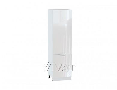 Шкаф пенал Валерия-М 600 (для верхних шкафов 720) Белый металлик / Белый