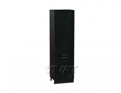 Шкаф-пенал Валерия-М 600 (для верхних шкафов 720) Чёрный металлик / Венге