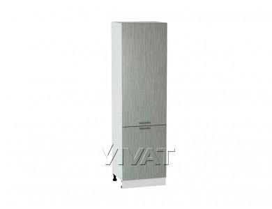 Шкаф пенал Валерия-М 600 (для верхних шкафов 720) Серый металлик дождь светлый / Белый