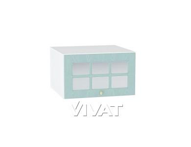 Шкаф верхний горизонтальный с увеличенной глубиной со стеклом Прованс 610 Голубой / Белый