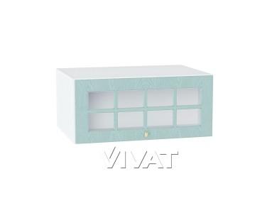 Шкаф верхний горизонтальный с увеличенной глубиной со стеклом Прованс 810 Голубой / Белый