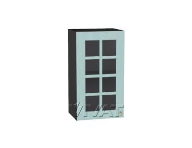 Шкаф верхний со стеклом Прованс 400 Голубой / Graphite